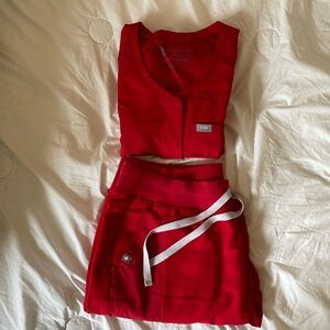 Figs Scrub Set in Limited Edition Winning Red